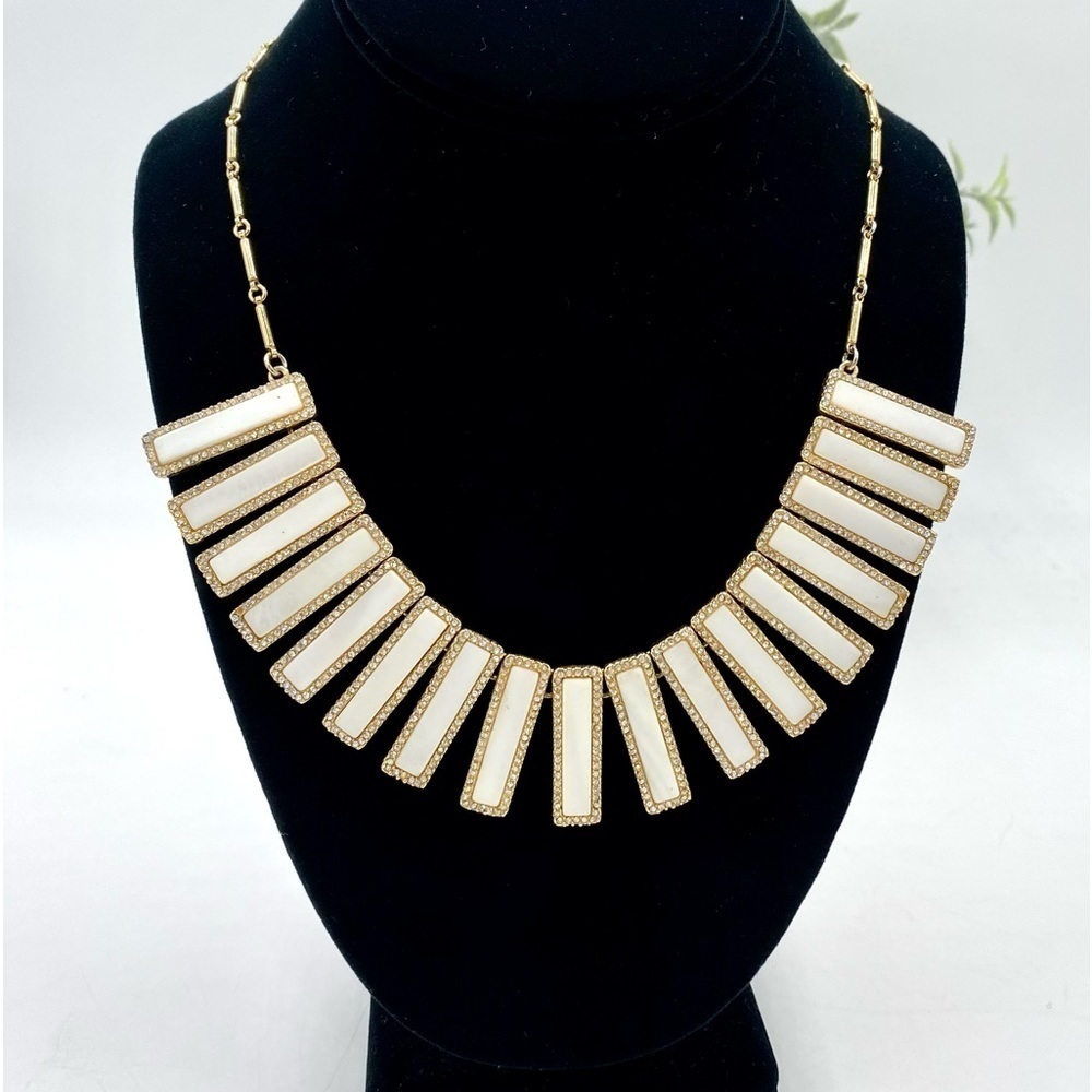 Kate Spade “Understated Elegance” Cream/Gold‎ Mother of Pearl Pave Necklace